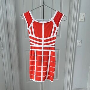 Bebe Bandage color block mini dress. XS.